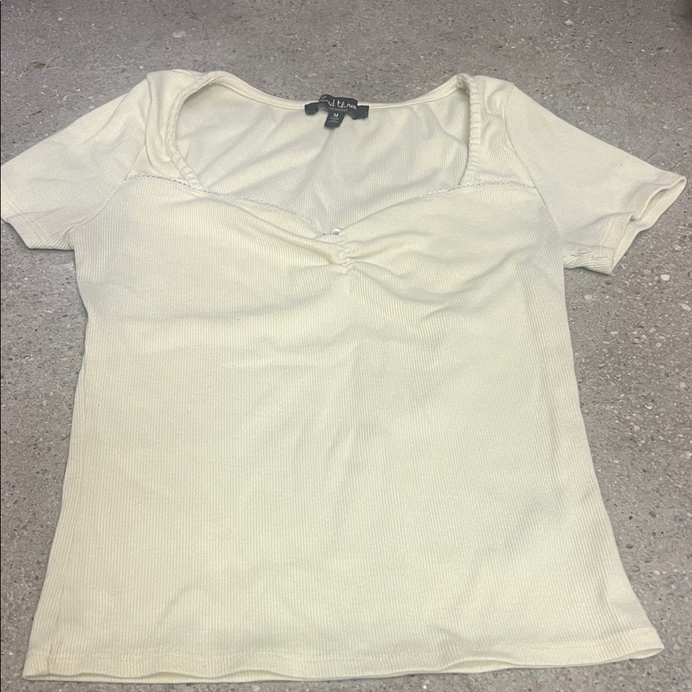 Alya Women's Butter Colored Short Sleeve Top